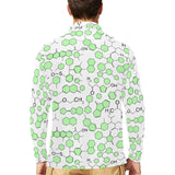 Chemistry Periodic Table Pattern Print Design 03 Men's Long Sleeve Polo Shirt