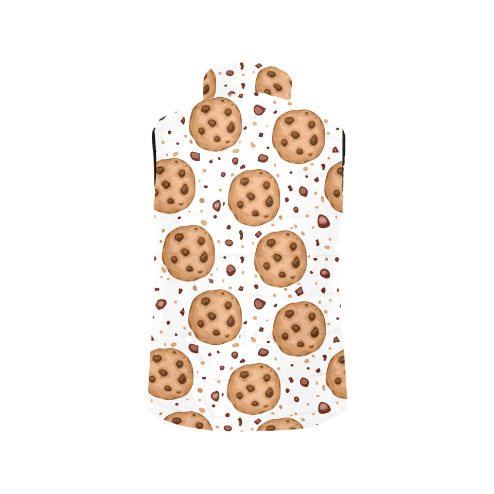 chocolate chip cookie pattern Women's Padded Vest