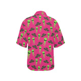 Alien Pattern Print Design 03 Women's All Over Print Hawaiian Shirt