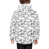Greyhound Pattern Print Design 01 Kids' Boys' Girls' Padded Hooded Jacket