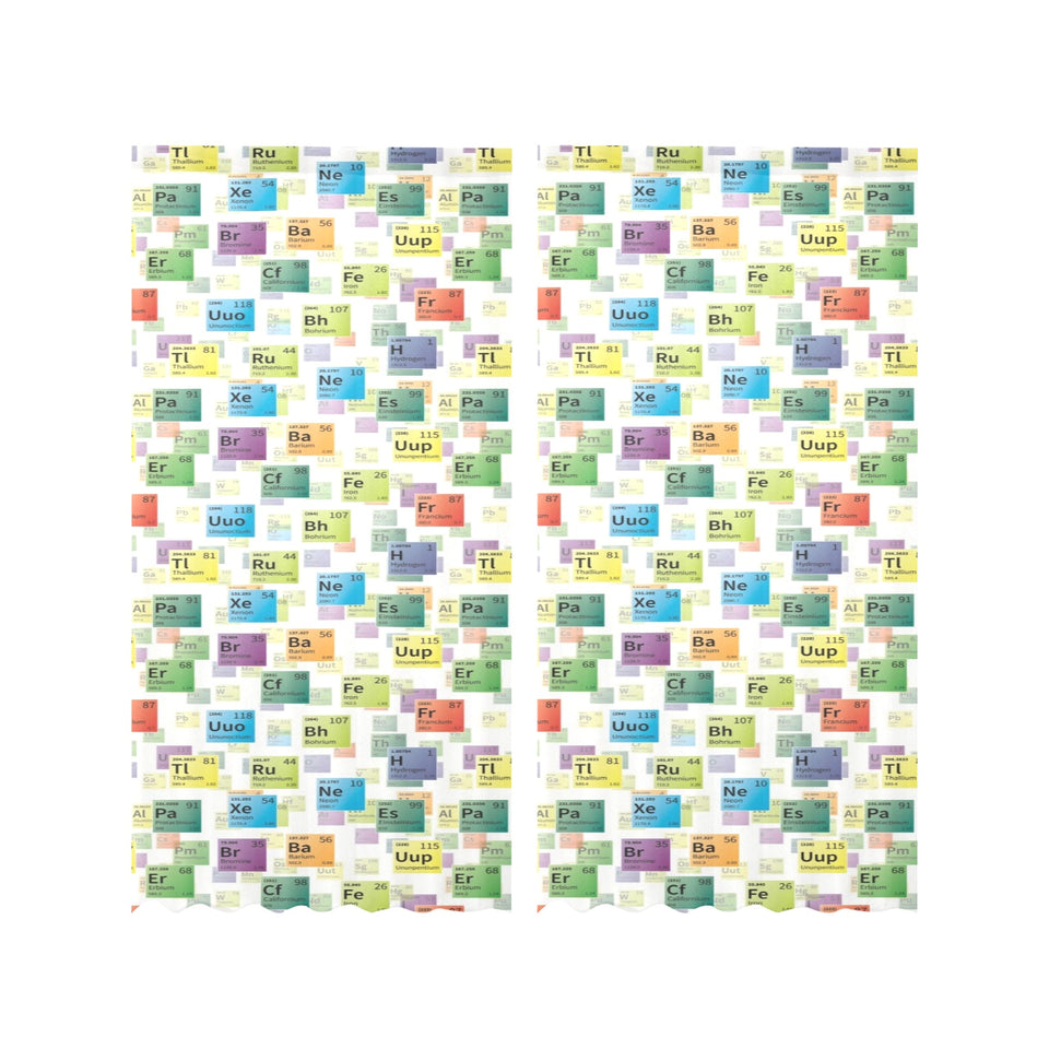 Chemistry Periodic Table Pattern Print Design 05 Gauze Curtain