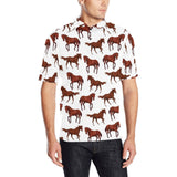Horses running pattern background Men's All Over Print Polo Shirt