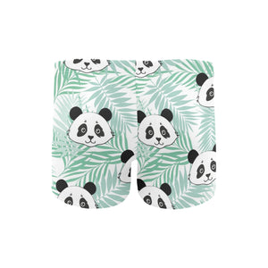 Panda pattern tropical leaves background Men's Swimming Trunks