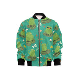 Cute frog dragonfly design pattern Kids' Boys' Girls' Bomber Jacket