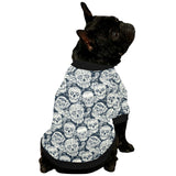 Sugar skull black white pattern All Over Print Pet Dog Round Neck Fuzzy Shirt