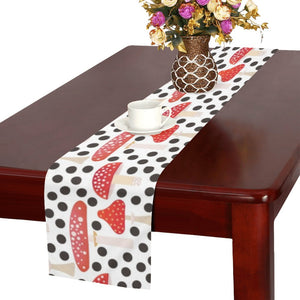 Red mushroom dot pattern Table Runner