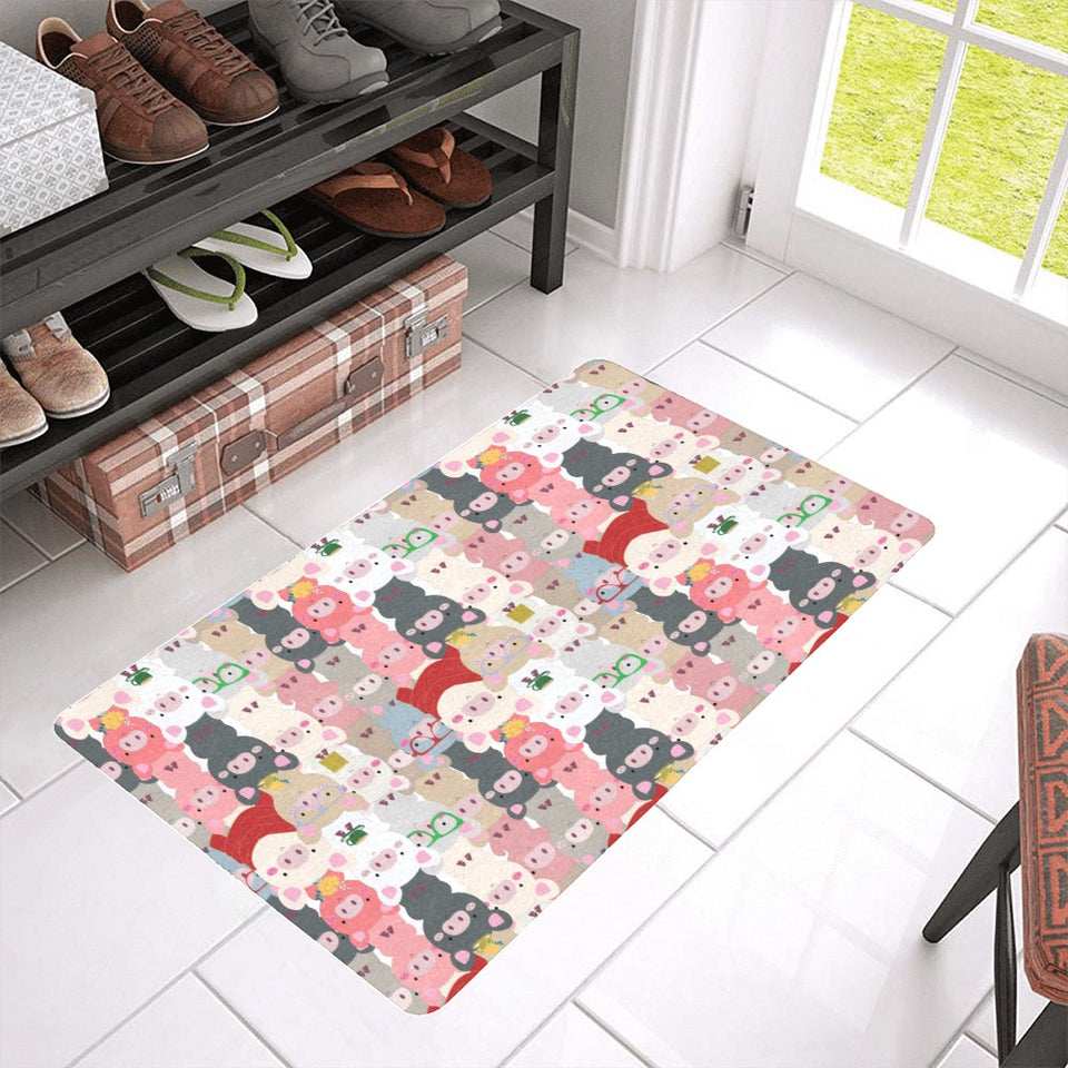Pig Pattern Print Design 02 Doormat