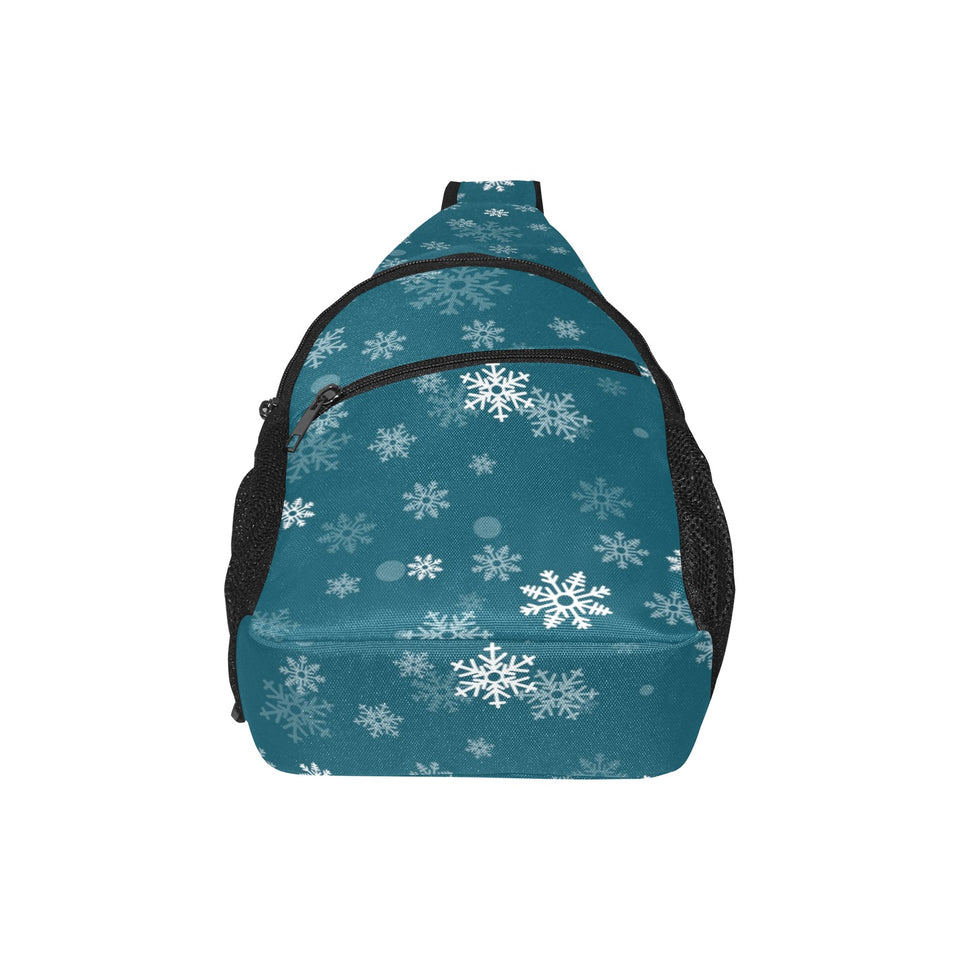 Snowflake pattern dark background All Over Print Chest Bag