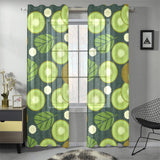 Whole sliced kiwi leave and flower Gauze Curtain
