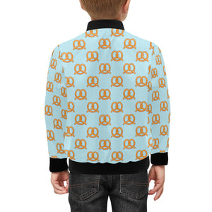 Pretzels Pattern Print Design 03 Kids' Boys' Girls' Bomber Jacket