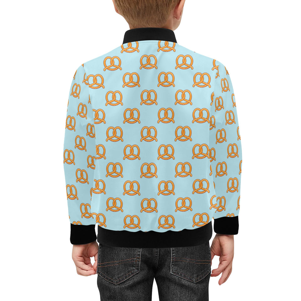 Pretzels Pattern Print Design 03 Kids' Boys' Girls' Bomber Jacket