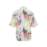 Colorful orchid flower pattern Women's All Over Print Hawaiian Shirt