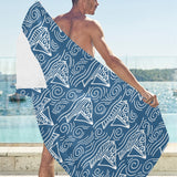 Hand drawn sailboat pattern Beach Towel