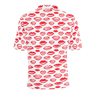 Lips Pattern Print Design 05 Men's All Over Print Polo Shirt