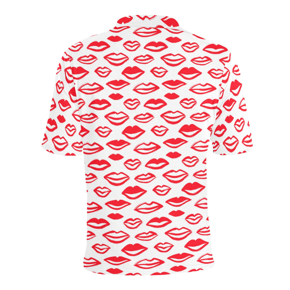 Lips Pattern Print Design 05 Men's All Over Print Polo Shirt