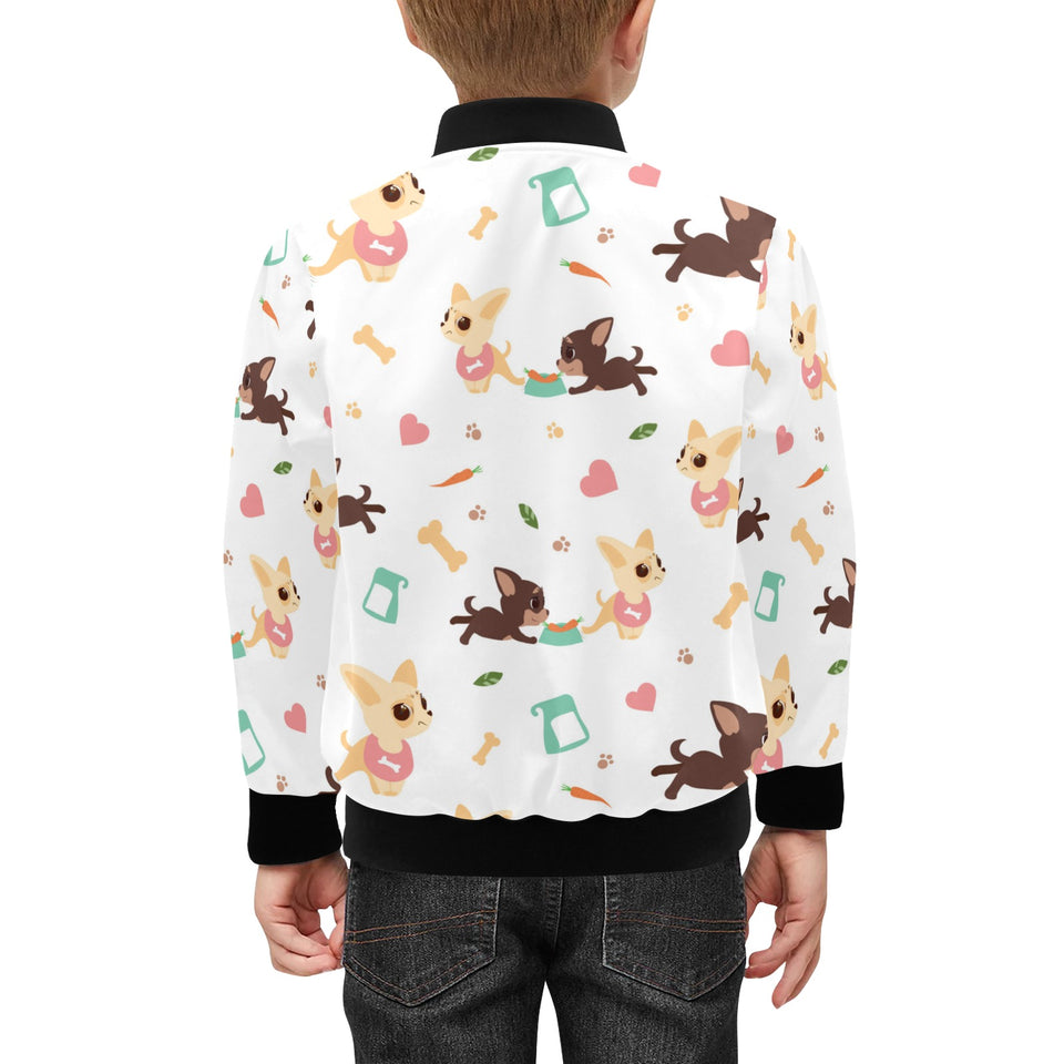 Cute Chihuahua puppie pattern Kids' Boys' Girls' Bomber Jacket