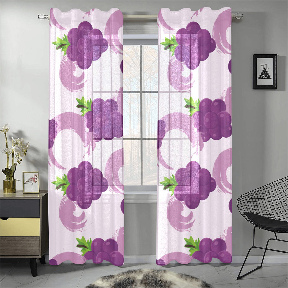 Cute Grape pattern Gauze Curtain