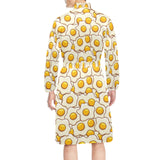 Fried Eggs Pattern Print Design 02 Men's Long Sleeve Belted Night Robe