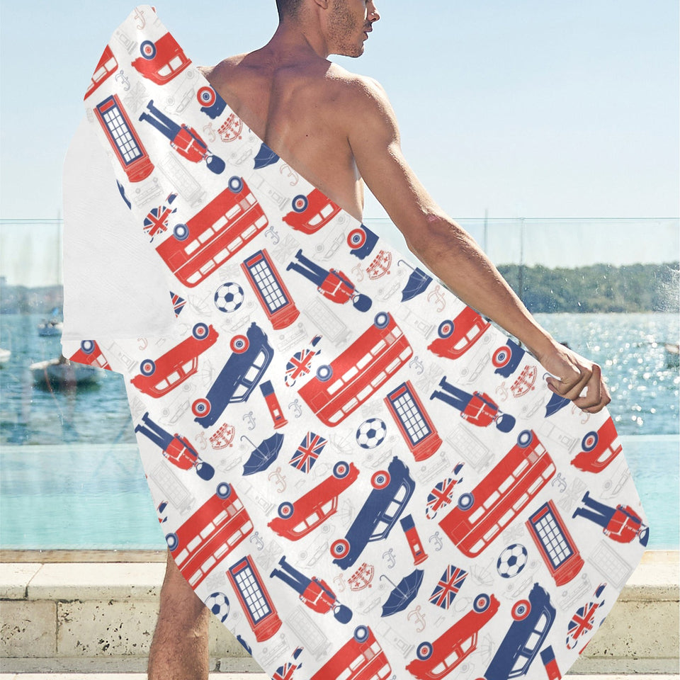 British Pattern Print Design 03 Beach Towel