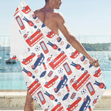 British Pattern Print Design 03 Beach Towel