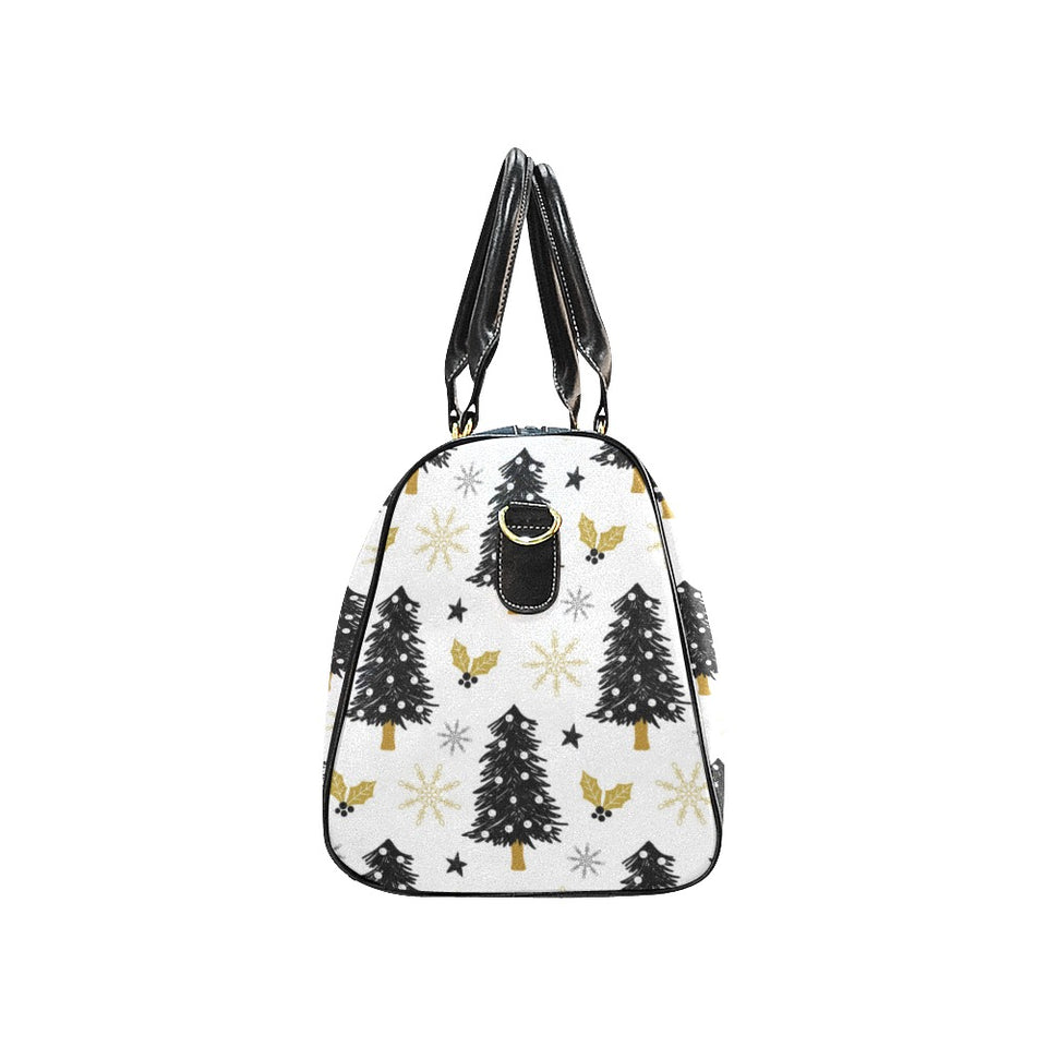 Christmas tree holly snow star pattern Travel Bag