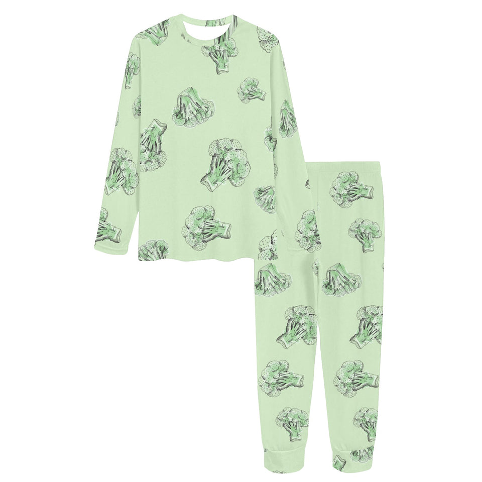 broccoli sketch pattern Women's All Over Print Pajama Set