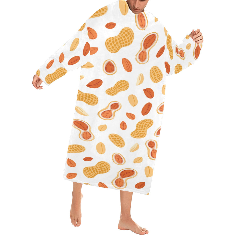 peanuts pattern Blanket Robe with Sleeves