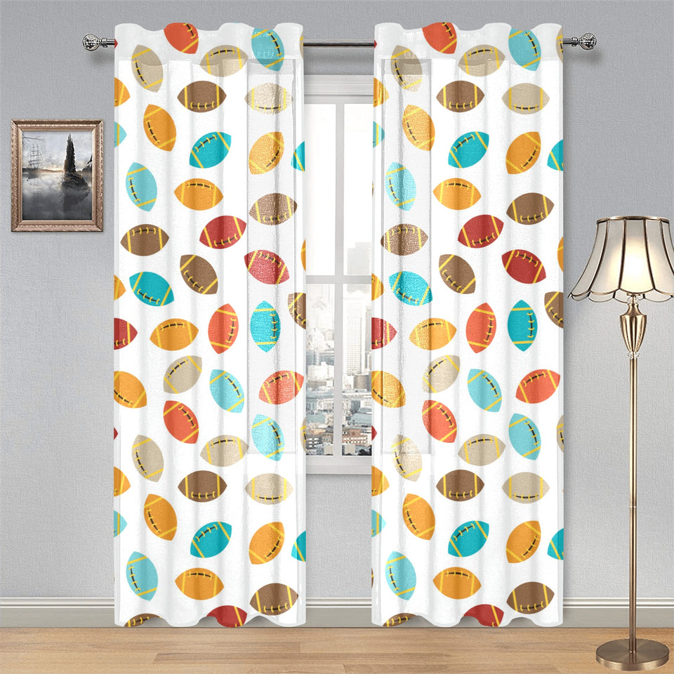Colorful american football ball pattern Gauze Curtain