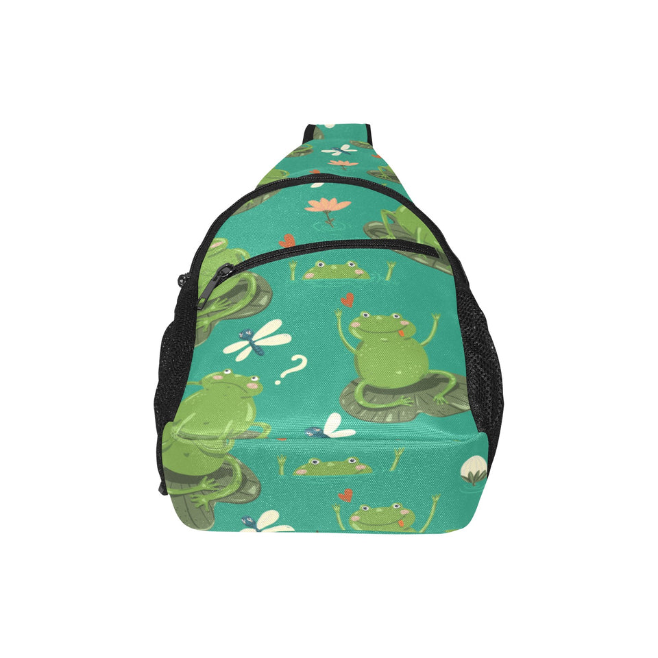 Cute frog dragonfly design pattern All Over Print Chest Bag
