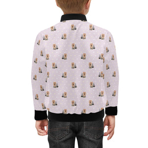 Yorkshire Terrier Pattern Print Design 02 Kids' Boys' Girls' Bomber Jacket