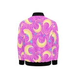Moon pink rose background Kids' Boys' Girls' Bomber Jacket