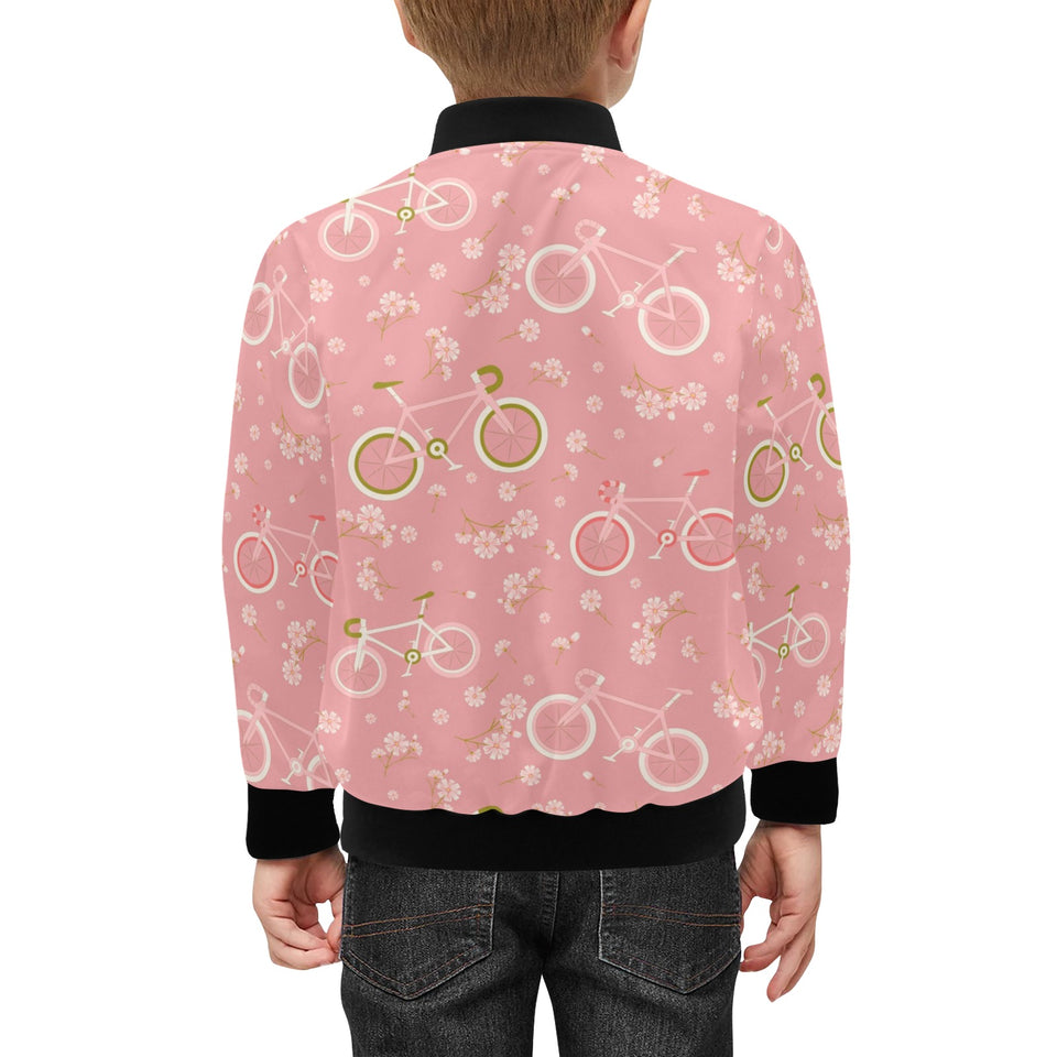 Bicycle Pattern Print Design 02 Kids' Boys' Girls' Bomber Jacket