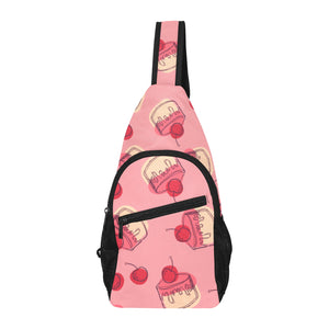 Cake cherry pattern All Over Print Chest Bag