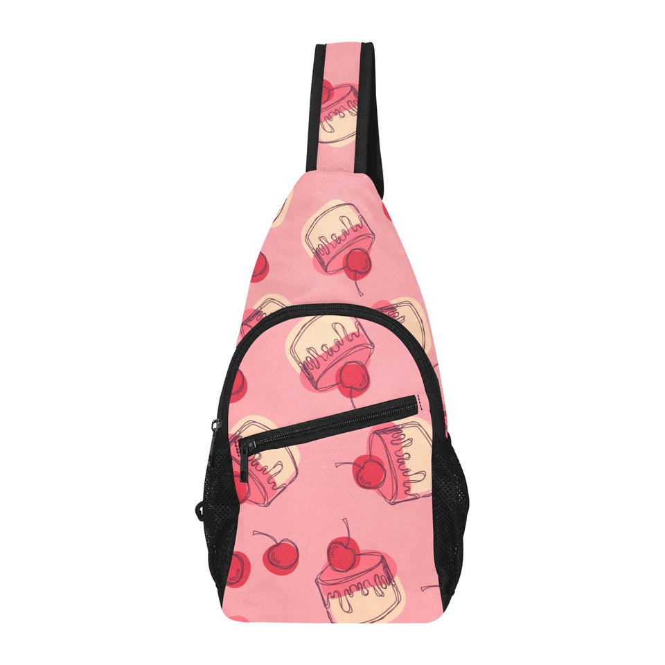 Cake cherry pattern All Over Print Chest Bag