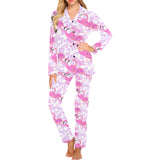 Pink flamingo flower pattern Women's Long Pajama Set