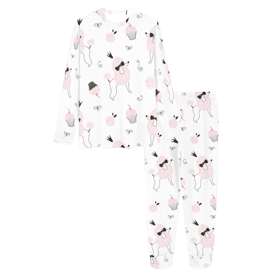Poodle dog rose cake pattern Women's All Over Print Pajama Set