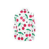 cherry pattern white background Women's Long Sleeve Polo Shirt