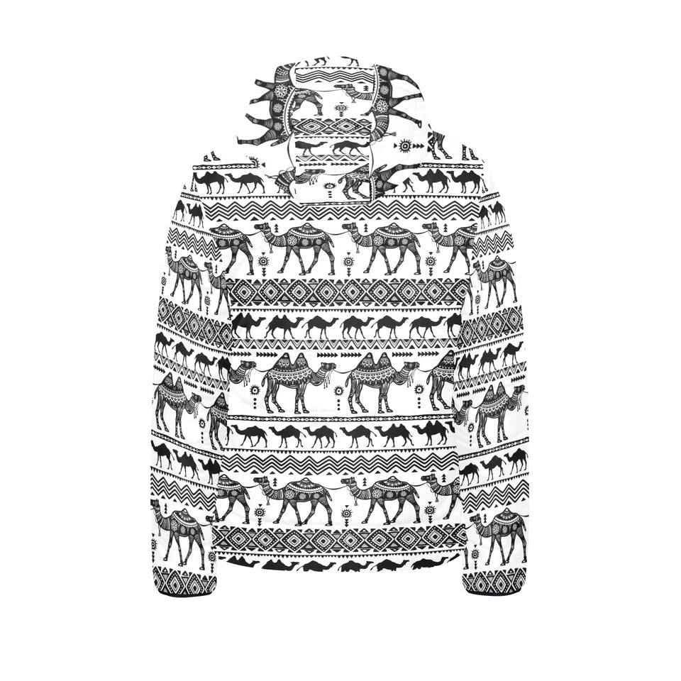 Camel polynesian tribal pattern Kids' Boys' Girls' Padded Hooded Jacket