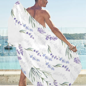 Hand painting Watercolor Lavender Beach Towel