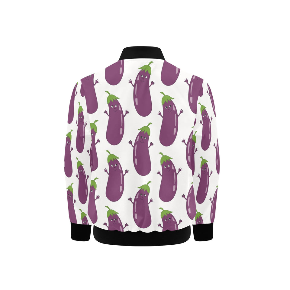 Eggplant Pattern Print Design 01 Kids' Boys' Girls' Bomber Jacket