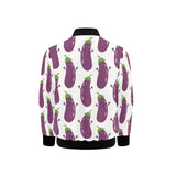 Eggplant Pattern Print Design 01 Kids' Boys' Girls' Bomber Jacket