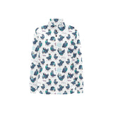 Pigeon Pattern Print Design 02 Women's Long Sleeve Polo Shirt