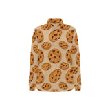 Cookie pattern Women's Long Sleeve Polo Shirt