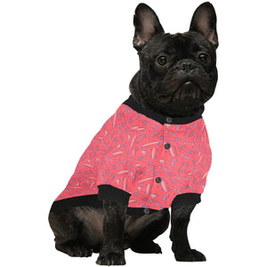 Skate Board Pattern Print Design 01 All Over Print Pet Dog Round Neck Fuzzy Shirt
