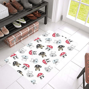 French bulldog cup paw pattern Doormat