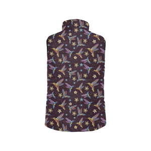 Hummingbird Pattern Print Design 04 Men's Padded Vest