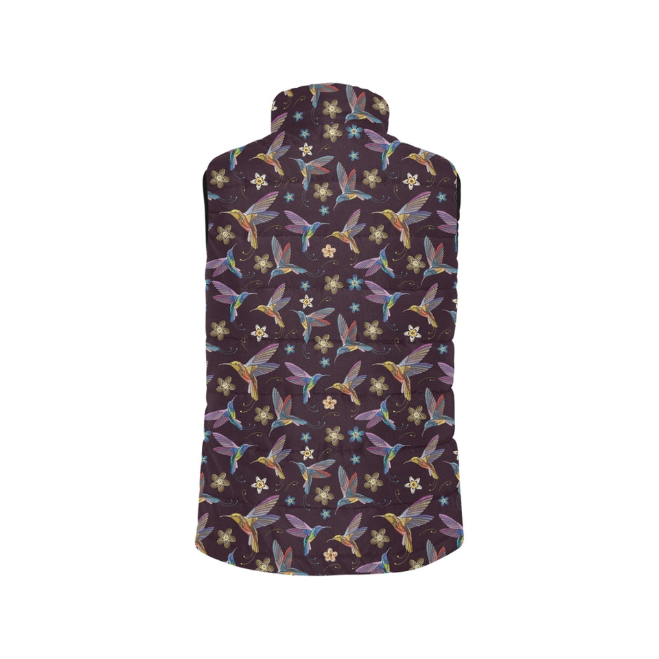 Hummingbird Pattern Print Design 04 Men's Padded Vest