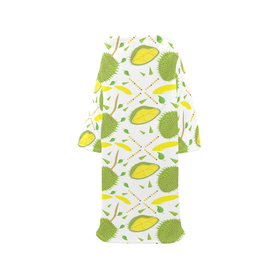 Durian pattern background Blanket Robe with Sleeves