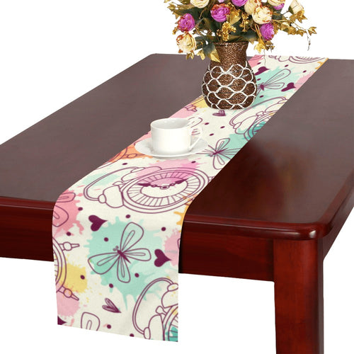Clock butterfly pattern Table Runner