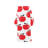 red apples white background Blanket Robe with Sleeves